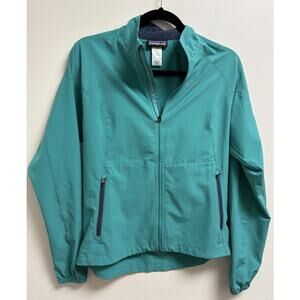 Patagonia Women’s Size M Teal Full Zip Stretch Jacket Lightweight Activewear